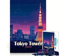 Puzzle da 1000 pezzi "Torre di Tokyo di notte", taglio preciso, divertente sfida mentale, gioco per il tempo libero, compleanno, arte, gioco (50x75cm)