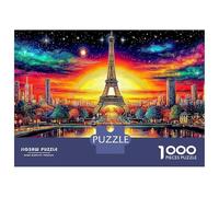 Puzzle da 1000 pezzi Torre Eiffel al tramonto, notte Eiffel, per adulti dai 12 anni in su, giochi educativi, decorazioni per la casa, regali di compleanno difficili e stimolanti, 38x26 cm/1000 pezzi