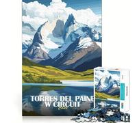 Puzzle da 1000 pezzi Torres del Paine W Circuit Cile Taglio preciso Decorazione Gioco per la mente Regalo Gioco rilassante Attività di compleanno (38x52cm)
