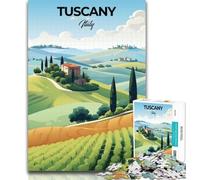 Puzzle da 1000 pezzi Toscana Italia Viaggio Puzzle da 1000 pezzi per adolescenti, arte a carboncino Staycation Kill Time per la decorazione della casa 26x38cm