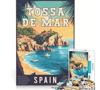 Puzzle da 1000 pezzi "Tossa De Mar in Spagna", gioco rilassante, interazione genitore-figlio, regalo per amici e familiari 50x75cm
