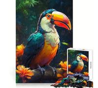 Puzzle da 1000 pezzi "Toucan Tango in The Jungle" per ragazzi ideale per sviluppare la logica e favorire il relax con bordi nitidi e un'atmosfera accogliente perfetto come regalo di Natale (38x52cm)