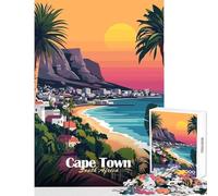 Puzzle da 1000 pezzi tramonto a Città del Capo decorazione per la casa giocattoli ottimo regalo per giochi gioco pratico lista dei desideri con Babbo Natale dimensioni 38x52cm