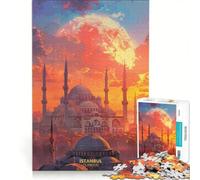Puzzle da 1000 pezzi "Tramonto a Istanbul Turchia" gioco rompicapo allena la mente e la manualità ideale come decorazione da scrivania 50x75cm