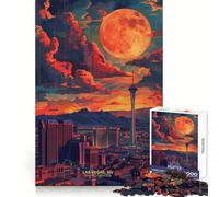 Puzzle da 1000 pezzi "Tramonto a Las Vegas, Nevada" per adolescenti, gioco di logica, antistress, taglio preciso, regalo artistico 50x75cm