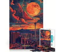 Puzzle da 1000 pezzi "Tramonto a Las Vegas, Nevada" per adolescenti, gioco di logica, antistress, taglio preciso, regalo artistico 50x75cm