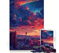 Puzzle da 1000 pezzi "Tramonto a Las Vegas, Nevada" per adulti, gioco di logica e antistress, taglio preciso, regalo perfetto 38x26cm