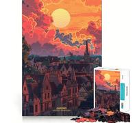 Puzzle da 1000 pezzi "Tramonto a Oxford, Regno Unito" per adolescenti, un gioco che stimola la riflessione e il divertimento, ideale per un regalo di Natale 50x75cm