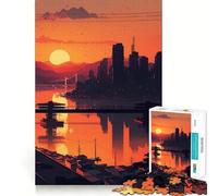 Puzzle da 1000 pezzi "Tramonto a Seoul" per adolescenti, ideale per stimolare la memoria, per il tempo libero a casa e per assemblare immagini (50x75cm) Un regalo perfetto