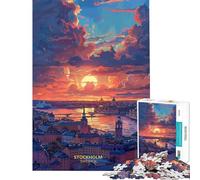 Puzzle da 1000 pezzi "Tramonto a Stoccolma Svezia" - Gioco antistress da 1000 pezzi - Decorazione per la casa - Regalo per amici e familiari (75x50cm)