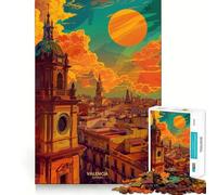Puzzle da 1000 pezzi "Tramonto a Valencia, Spagna" per adolescenti, gioco di logica, antistress, taglio preciso, regalo artistico 50x75cm