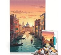 Puzzle da 1000 pezzi "Tramonto a Venezia", gioco rompicapo, sfida impegnativa, ideale come regalo per tutta la famiglia 50x75cm