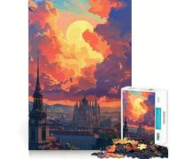 Puzzle da 1000 pezzi "Tramonto a Vienna, Austria" per adolescenti, ideale per migliorare la memoria e il tempo libero Pezzo unico con Babbo Natale 38x52cm