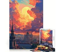 Puzzle da 1000 pezzi "Tramonto a Vienna, Austria" per adolescenti, ideale per migliorare la memoria e il tempo libero Pezzo unico con Babbo Natale 38x52cm