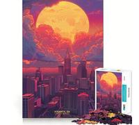 Puzzle da 1000 pezzi "Tramonto ad Atlanta, GA" per adolescenti, gioco stimolante e divertente, ideale per momenti di relax e divertimento, con tagli precisi, perfetto come regalo di Natale 38x26cm