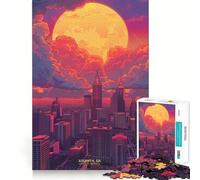 Puzzle da 1000 pezzi "Tramonto ad Atlanta, Georgia" per ragazzi, gioco di logica, facile e rilassante, taglio perfetto, regalo di compleanno 38x52cm