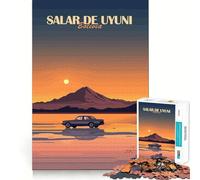 Puzzle da 1000 pezzi "Tramonto al Salar de Uyuni" per adulti, ideale per migliorare la memoria, per un divertimento rilassante e per un regalo perfetto per le vacanze (38x26cm)
