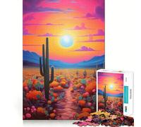 Puzzle da 1000 pezzi "Tramonto blu nel deserto",pezzi a incastro preciso,gioco creativo e divertente,momento di relax,regalo di compleanno 38x52cm