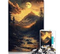 Puzzle da 1000 pezzi "Tramonto dorato" per adulti e adolescenti gioco intellettuale collezione di artisti belle arti (38x26cm)