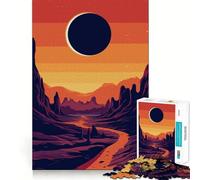 Puzzle da 1000 pezzi "Tramonto ed eclissi" per adulti, gioco di logica e antistress, taglio preciso, regalo perfetto 50x75cm