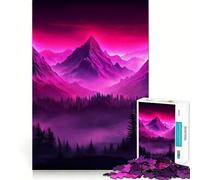 Puzzle da 1000 pezzi "Tramonto in montagna al neon" per adulti, gioco intelligente e rilassante, con un motivo divertente da assemblare, un regalo elegante (50x75cm)