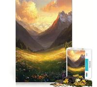 Puzzle da 1000 pezzi "Tramonto in un prato di montagna" per adulti, gioco di logica e divertimento rilassante con bordi lisci, regalo speciale (50x75cm)