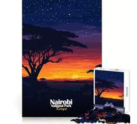 Puzzle da 1000 pezzi "Tramonto nel Parco Nazionale di Nairobi" per adolescenti, ideale per migliorare la memoria, hobby tranquillo, bordi precisi, regalo di compleanno (38x26cm)