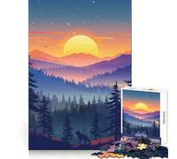 Puzzle da 1000 pezzi "Tramonto nella natura selvaggia" per adulti ideale per stimolare la memoria e creare un'atmosfera rilassante con un motivo che richiama la lista dei desideri di Babbo Natale