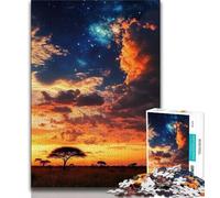 Puzzle da 1000 pezzi "Tramonto nella prateria africana" per adulti e adolescenti,per ammazzare il tempo durante le vacanze Ogni pezzo è unico Gioco stimolante e divertente per tutta la famiglia