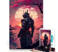 Puzzle da 1000 pezzi "Tramonto Samurai" per ragazzi, gioco intelligente di gruppo, immagine da assemblare, decorazione murale (50x75cm)