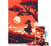 Puzzle da 1000 pezzi "Tramonto Samurai" per ragazzi, ideale per migliorare la memoria, per un gioco rilassante e casual, con bordi precisi e un regalo elegante (50x75cm)