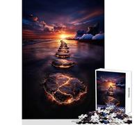 Puzzle da 1000 pezzi Tramonto Sentiero verso l'orizzonte Giocattoli antistress Regali per donne e uomini Gioco rompicapo Collezione di artisti Belle arti Dimensioni 38x26cm
