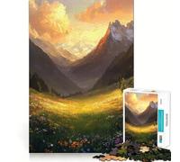 Puzzle da 1000 pezzi "Tramonto su un prato di montagna" per adulti, gioco di logica, rilassante e divertente, ideale come regalo di Babbo Natale (38x52cm)