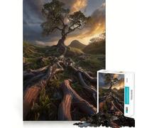 Puzzle da 1000 pezzi "Tramonto su una cresta montuosa" per adulti, gioco di logica e relax, ideale come regalo 38x52cm