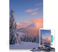 Puzzle da 1000 pezzi "Tramonto su una montagna innevata" per ragazzi, stimola la memoria, rilassante e divertente, con bordi precisi, un regalo pensato con cura 38x52cm