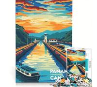 Puzzle da 1000 pezzi "Tramonto sul Canale di Panama" gioco rompicapo allena la mente e la manualità ideale come decorazione da scrivania 50x75cm
