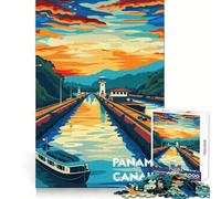 Puzzle da 1000 pezzi "Tramonto sul Canale di Panama" per adolescenti, gioco di logica, passatempo rilassante, taglio perfetto, regalo classico 38x26cm