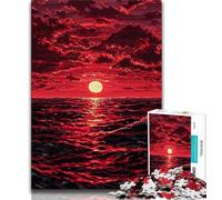 Puzzle da 1000 pezzi "Tramonto sul mare" per adolescenti, difficile da completare ma divertente e umoristico gioco educativo per compleanni (38x26cm)