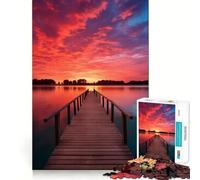 Puzzle da 1000 pezzi "Tramonto sul molo al mare" per ragazzi ideale per migliorare la memoria facile da realizzare e per il tempo libero con taglio preciso perfetto per decorare la parete (50x75cm)