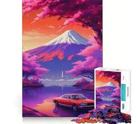 Puzzle da 1000 pezzi "Tramonto sul Monte Fuji" per adolescenti, gioco intelligente per momenti di condivisione, immagine da assemblare, opera d'arte 38x52cm