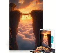 Puzzle da 1000 pezzi "Tramonto sul ponte di viti tra scogliere imponenti" per adulti, gioco di logica per interni, taglio di precisione, regalo prezioso 38x52cm