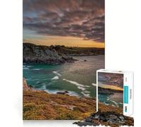 Puzzle da 1000 pezzi "Tramonto sulla scogliera" per adolescenti, gioco di puzzle che stimola la mente, passatempo rilassante, taglio preciso, regalo delizioso 38x52cm