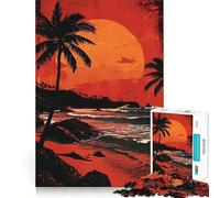 Puzzle da 1000 pezzi Tramonto sulla spiaggia di Bali per ragazzi, ideale per il tempo libero a casa, con bordi precisi 38x52cm