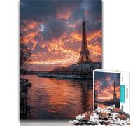 Puzzle da 1000 pezzi "Tramonto sulla Torre Eiffel" per adulti e adolescenti, antistress, sfida difficile, arredamento e regali unici per la casa (38x26cm)