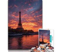 Puzzle da 1000 pezzi "Tramonto sulla Torre Eiffel" per adulti e adolescenti, giocattoli, giochi educativi, decorazione murale antistress, 38x26cm