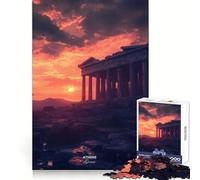 Puzzle da 1000 pezzi "Tramonto sull'Acropoli di Atene, Grecia" per adolescenti, ideale per stimolare la memoria, rilassare la mente e creare un'opera d'arte nitida 50x75cm