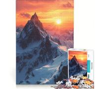 Puzzle da 1000 pezzi "Tramonto sulle Alpi svizzere" gioco rompicapo attività per famiglie con poster e foglio di curiosità abbinati 38x52cm