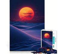Puzzle da 1000 pezzi "Tramonto sulle dune di sabbia blu" per adulti, gioco di puzzle rilassante e divertente, taglio di alta qualità, regalo di compleanno 38x52cm