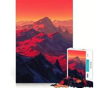 Puzzle da 1000 pezzi Tramonto sulle Montagne Rosse per adolescenti, giocattolo antistress, taglio di alta qualità, (38x52cm)