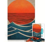 Puzzle da 1000 pezzi "Tramonto sulle onde" per ragazzi, gioco di logica stimolante per il relax, bordi chiari, ideale come sorpresa di compleanno 50x75cm